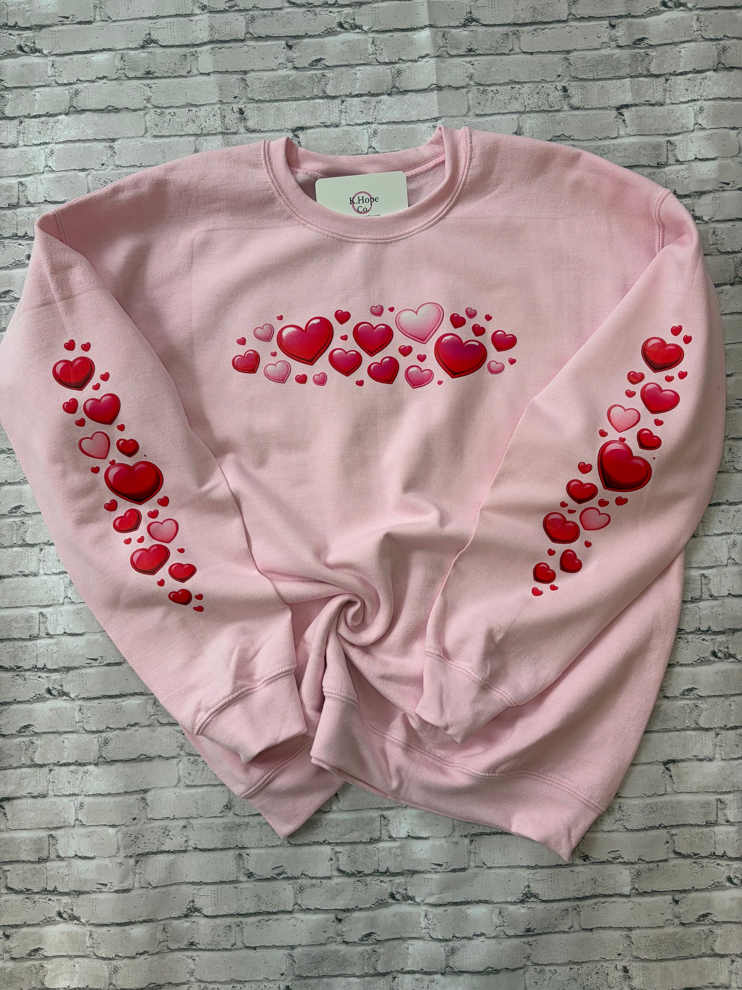Hearts Pink Crewneck