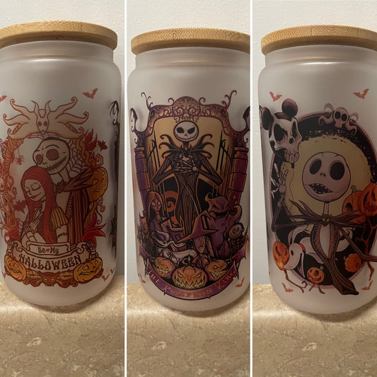 Jack and Sally 16 oz tumbler