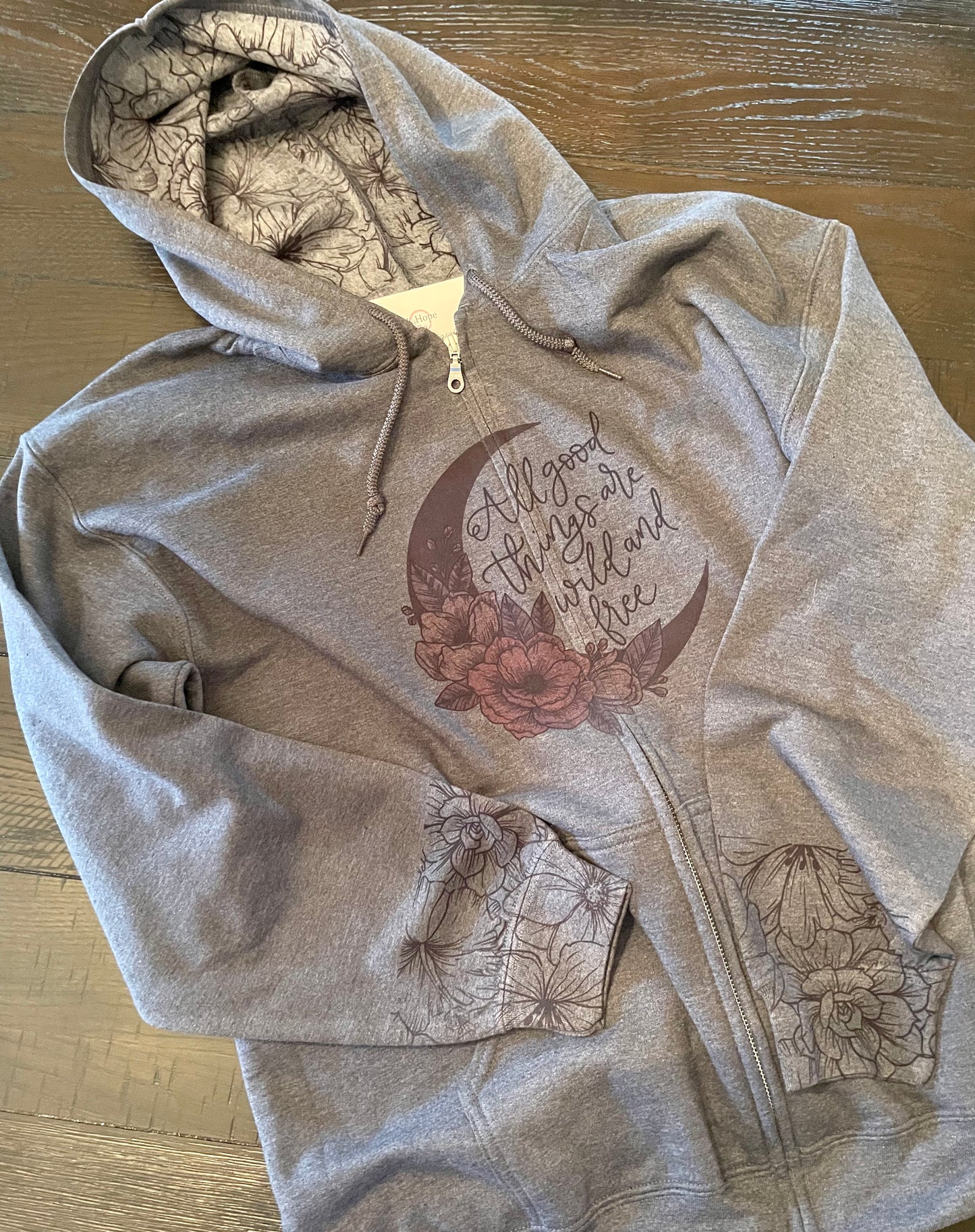 “Wild and Free” zip up hoodie